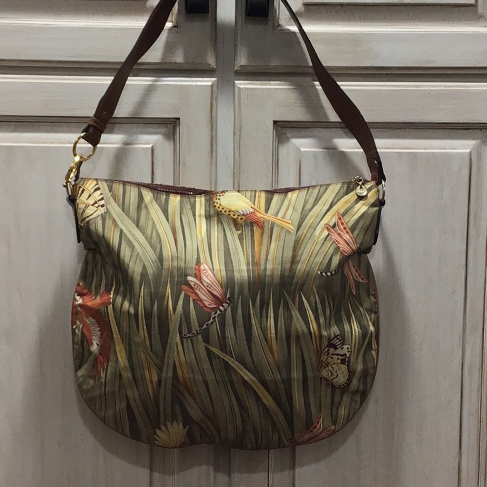 Rare Salvatore Ferragamo Botanical Tropical Exotic Dragonfly Butterfly $1350